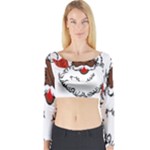 sequin African santa claus Long Sleeve Crop Top (Tight Fit)