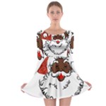 sequin African santa claus Long Sleeve Skater Dress