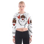 sequin African santa claus Women s Cropped Sweatshirt