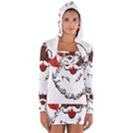 sequin African santa claus Women s Long Sleeve Hooded T-shirt