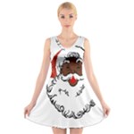 sequin African santa claus V-Neck Sleeveless Dress