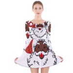 sequin African santa claus Long Sleeve Velvet Skater Dress