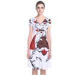 sequin African santa claus Short Sleeve Front Wrap Dress