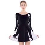 santa nosferatu Long Sleeve Velvet Skater Dress