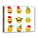 Xmas Emoji Happy Faces Deluxe Canvas 20  x 16  (Stretched)