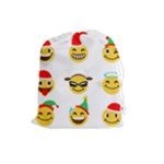 Xmas Emoji Happy Faces Drawstring Pouch (Large)