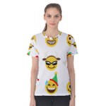 Xmas Emoji Happy Faces Women s Cotton Tee