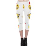 Xmas Emoji Happy Faces Capri Leggings 