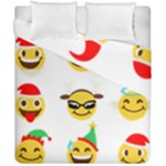 Xmas Emoji Happy Faces Duvet Cover Double Side (California King Size)