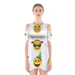 Xmas Emoji Happy Faces Shoulder Cutout One Piece