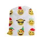 Xmas Emoji Happy Faces Drawstring Pouch (XL)