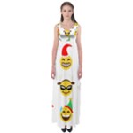 Xmas Emoji Happy Faces Empire Waist Maxi Dress