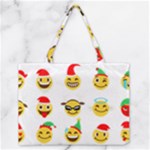 Xmas Emoji Happy Faces Medium Zipper Tote Bag