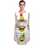 Xmas Emoji Happy Faces Sleeveless Velvet Midi Dress