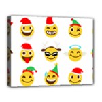 Xmas Emoji Happy Faces Canvas 14  x 11  (Stretched)