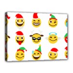 Xmas Emoji Happy Faces Canvas 16  x 12  (Stretched)