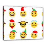 Xmas Emoji Happy Faces Canvas 20  x 16  (Stretched)