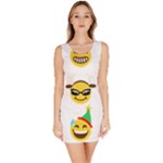 Xmas Emoji Happy Faces Bodycon Dress