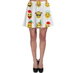 Xmas Emoji Happy Faces Skater Skirt