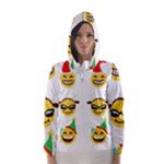 Xmas Emoji Happy Faces Hooded Wind Breaker (Women)