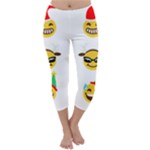 Xmas Emoji Happy Faces Capri Winter Leggings 