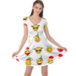 Xmas Emoji Happy Faces Cap Sleeve Dress