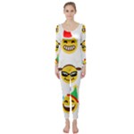 Xmas Emoji Happy Faces Long Sleeve Catsuit