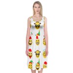 Xmas Emoji Happy Faces Midi Sleeveless Dress