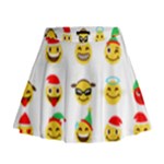 Xmas Emoji Happy Faces Mini Flare Skirt