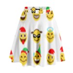 Xmas Emoji Happy Faces High Waist Skirt