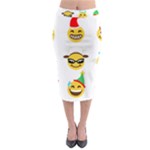 Xmas Emoji Happy Faces Midi Pencil Skirt