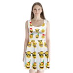 Xmas Emoji Happy Faces Split Back Mini Dress 