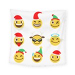 Xmas Emoji Happy Faces Square Tapestry (Small)