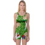 xmas sloth  One Piece Boyleg Swimsuit