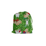 xmas sloth  Drawstring Pouch (Small)