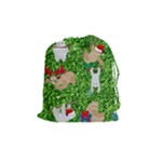 xmas sloth  Drawstring Pouch (Medium)