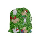 xmas sloth  Drawstring Pouch (Large)