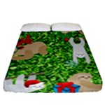 xmas sloth  Fitted Sheet (Queen Size)