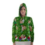 xmas sloth  Hooded Wind Breaker (Women)