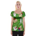 xmas sloth  Women s Cap Sleeve Top