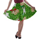 xmas sloth  A-line Skater Skirt