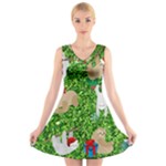 xmas sloth  V-Neck Sleeveless Dress