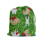 xmas sloth  Drawstring Pouch (XL)