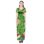 xmas sloth  Short Sleeve Maxi Dress