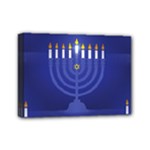 blue happy hannukah Mini Canvas 7  x 5  (Stretched)