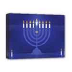 blue happy hannukah Deluxe Canvas 16  x 12  (Stretched) 