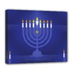 blue happy hannukah Deluxe Canvas 24  x 20  (Stretched)