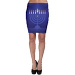 blue happy hannukah Bodycon Skirt