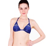 blue happy hannukah Bikini Top