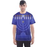 blue happy hannukah Men s Sport Mesh Tee